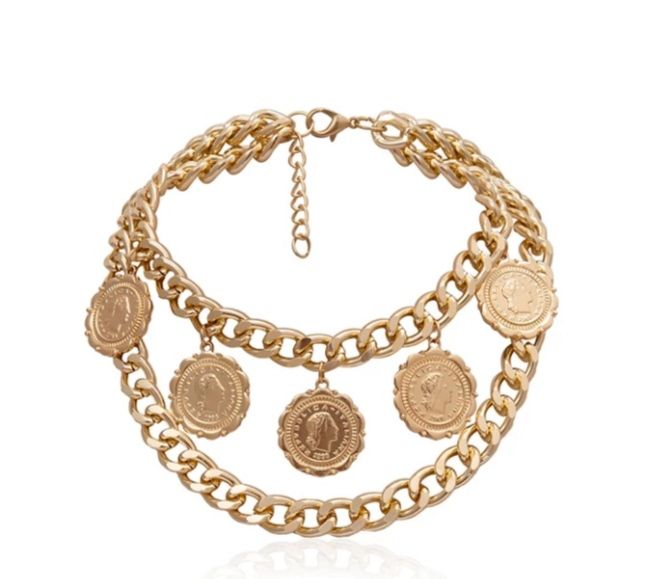 Колье-ожерелье с монетками