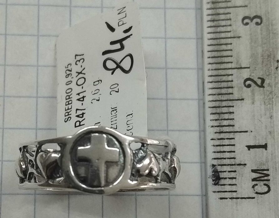 Pierścionek koronka różaniec na palec DAMSKA Srebro 925 NOWE r. 20