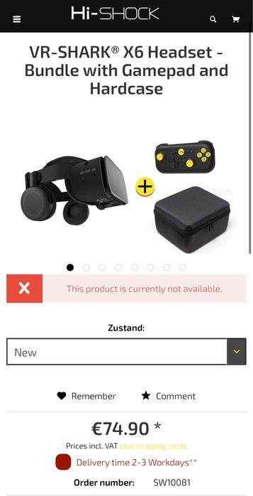 VR-SHARK® X6 Headset - Bundle with Gamepad and Hardcase