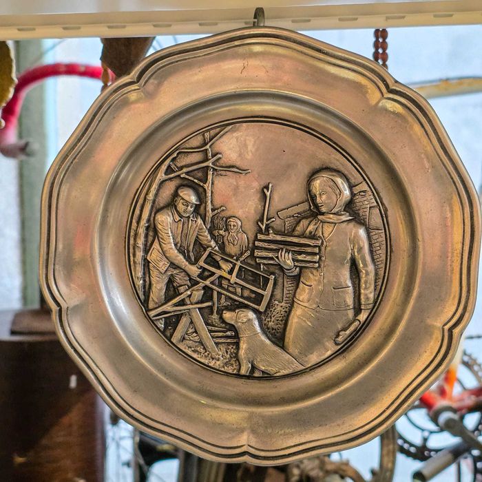 Prato Decorativo Estanho – Cena Rural Portuguesa – Criações J. Dores