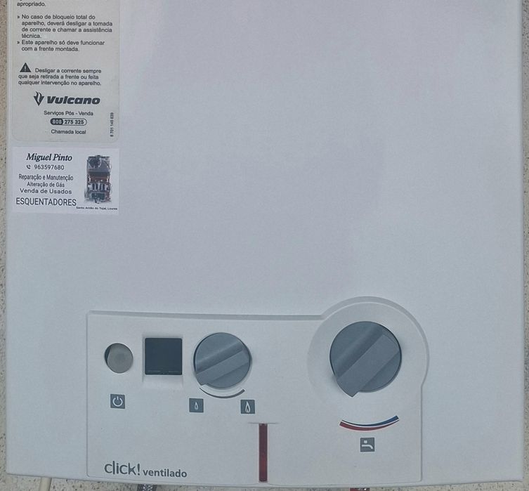 Esquentador Vulcano Ventilado Gás Natural 11 Litros