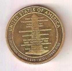 10 Долларов США 2007 Позолота Сувенир