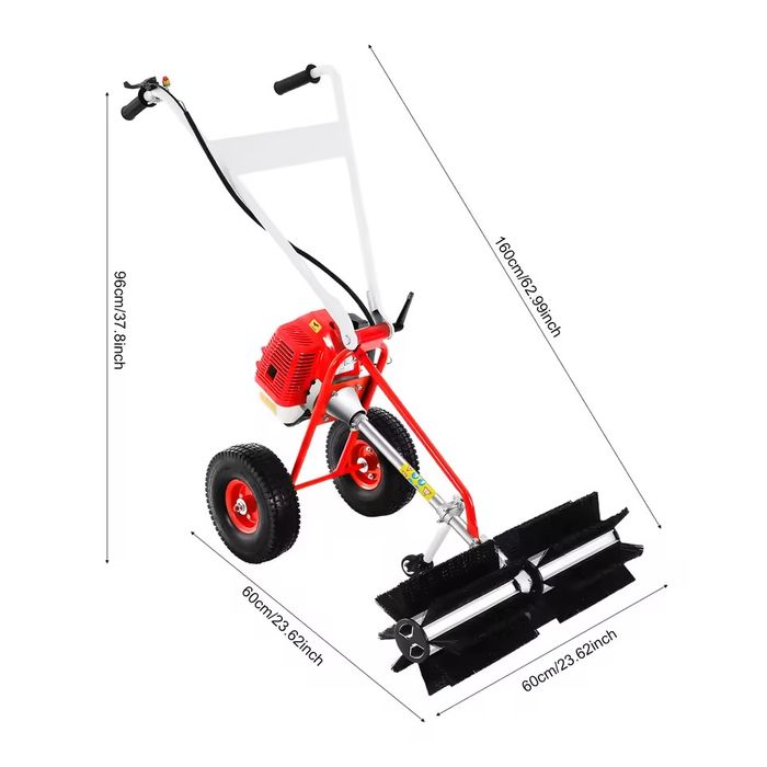 Zamiatarka spalinowa 43 cm³ 1,7 KM – szczotka walcowa 60 cm