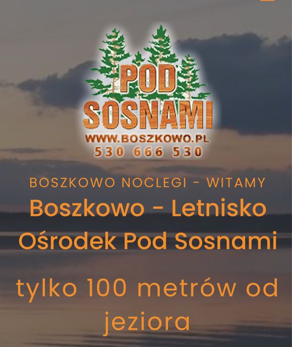 ~~ Ośrodek POD SOSNAMI-TYLKO 70m od jeziora,las sosnowy-Boszkowo !!