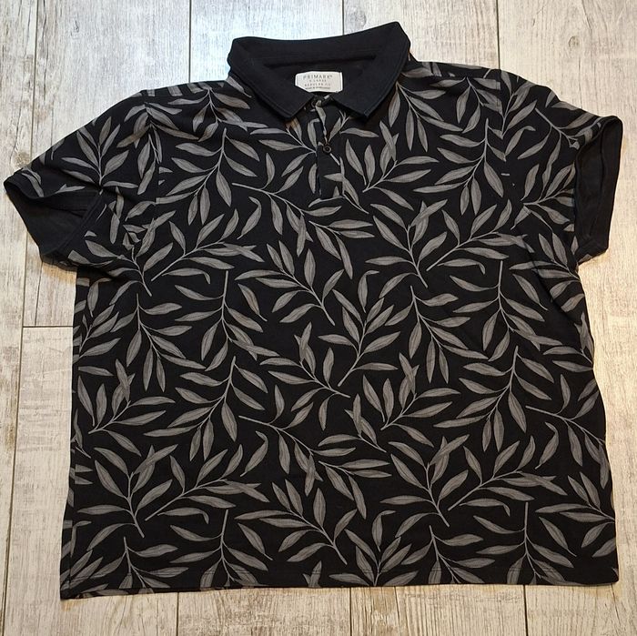 Bluzka męską typu POLO - CZARNA - PRIMARK - Rozmiar: XL