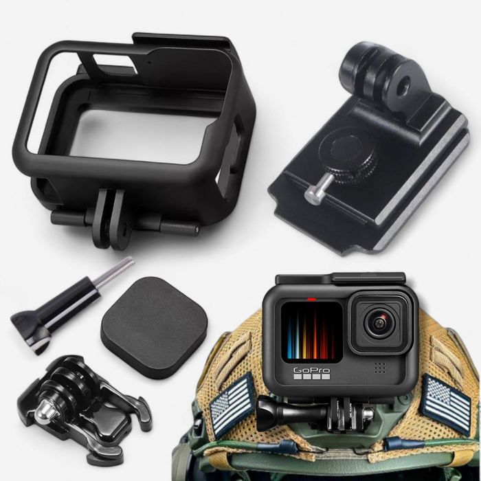 Захисний чохол для GoPro 9-10-11-12-13 + алюмінієве кріплення на шолом