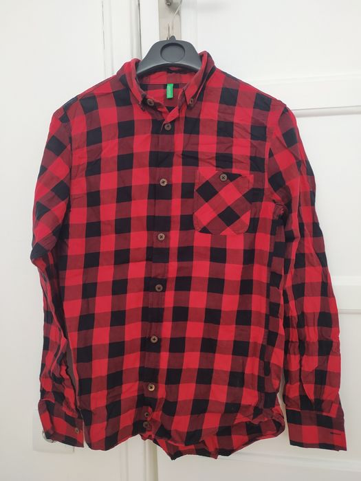 Benetton Men's Plaid Shirt