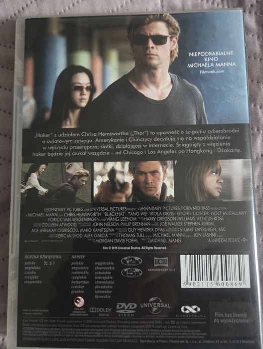 Sprzedam film dvd Haker Chris Hemsroth