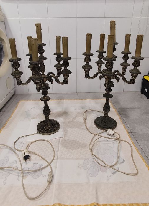 Candeeiro Bronze 6 lâmpadas