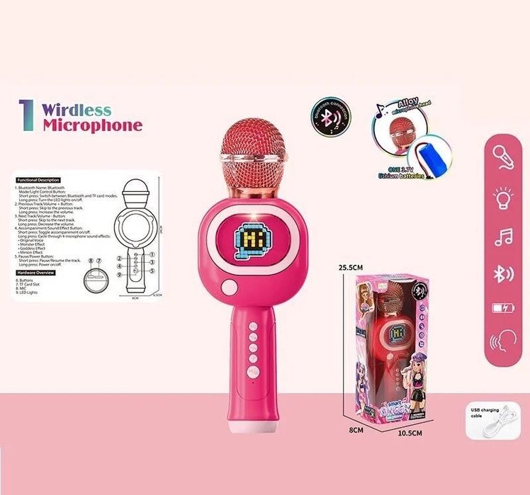 Мікрофон (bluetooth, 3 режими зміни голосу, слот для TF-карти)