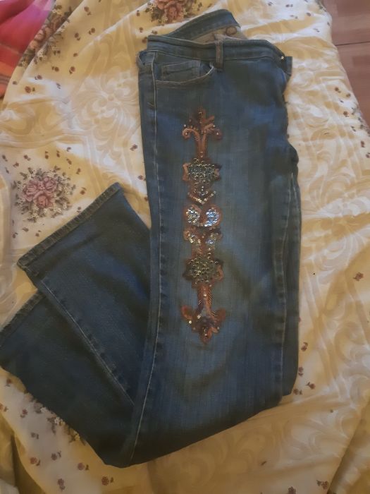 Denim Pants Size L with Embroidery