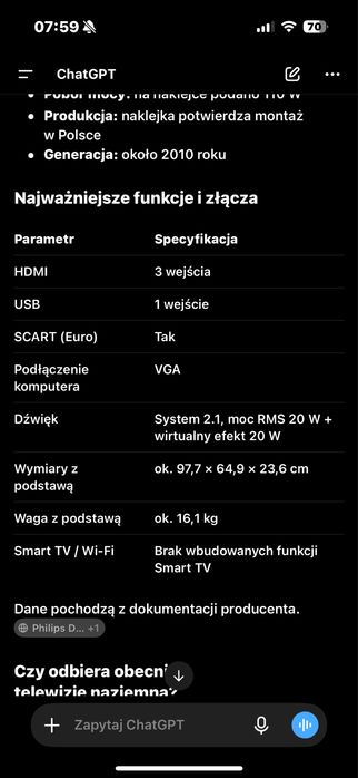 Telewizor  philips