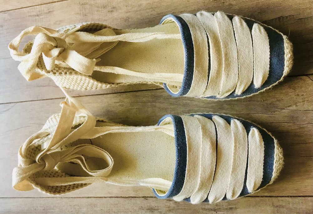 Espadryle Toni Pons wiązane Niebieskie/białe r 37