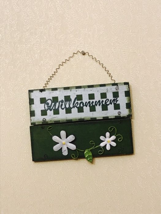 Табличка Willkommen, декор, НОВАЯ.