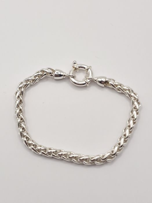 Efektowna Bransoletka Srebrna Próby 925 Gruby Splot  19 cm