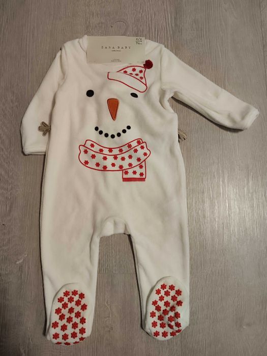 Welurowy pajacyk/śpioszki, Zara, rozm. 74, nowy