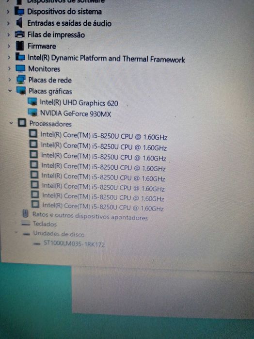 Asus X542, processador i5-8250, disco sata 1Tb, display 15.6"