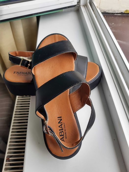 Skórzane sandały na platformie Fabiani, r. 38 (Made in Italy)