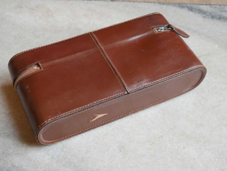 Skórzane etui z okresu PRL 26x12,5 cm