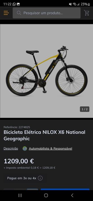 Bicicleta eléctrica BTT roda 27,5