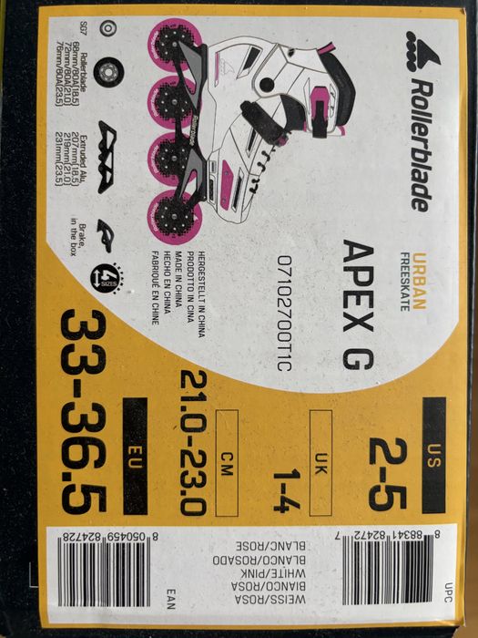 Rolki Rollerblade Apex G 33-36,5,21-23cm