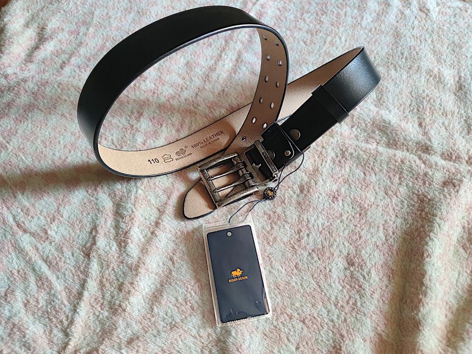 Кожаный мужской ремень Bison Denim (Double Prong Buckle)