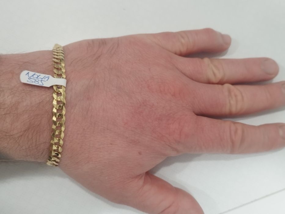 Nowa piękna złota bransoletka pancerka 585 14k 9.79gr 21.5 unikat!!