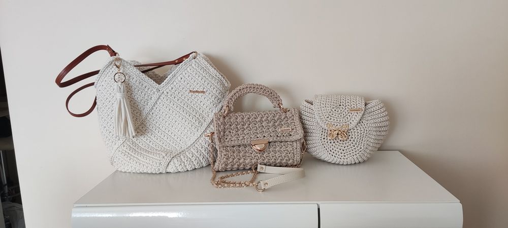 Robótki szydełkowe torebki torby maskotki berety i wiele innych