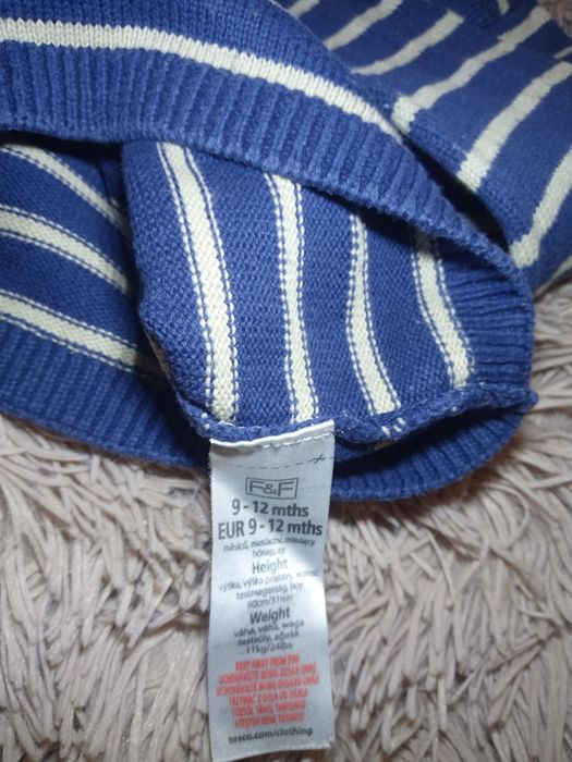Elegancki sweterek w paski F&F 9-12M