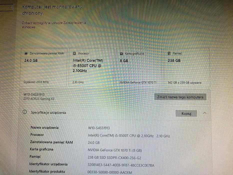 Komputer gamingowy Z370 Aorus