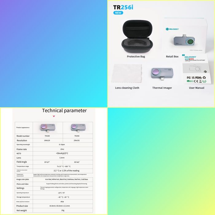 Тепловизор InfiRay P2 Pro UNI-T UTi260M Mileseey TR256i ToolTop T7