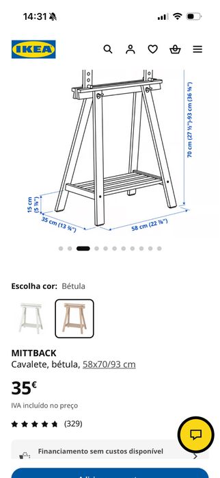 Vendo cavalete ikea