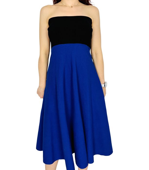 Dwukolorowa sukienka bez ramiączek M 38