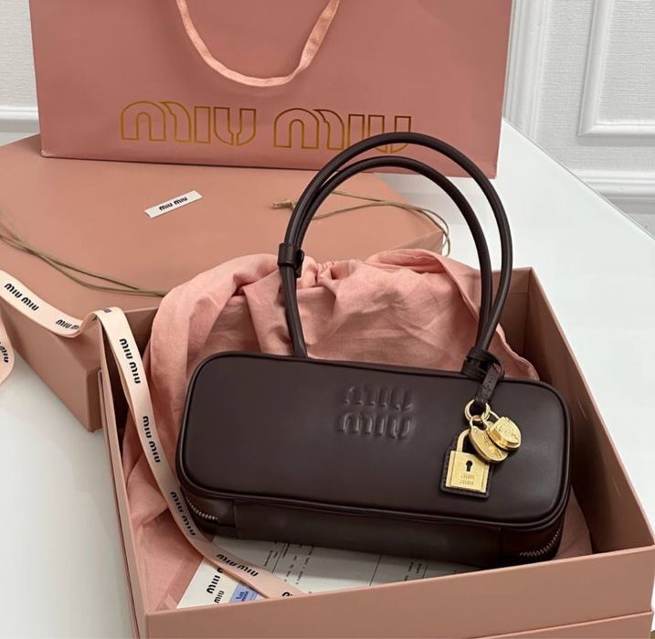 Torebka Miu Miu Beau brąz