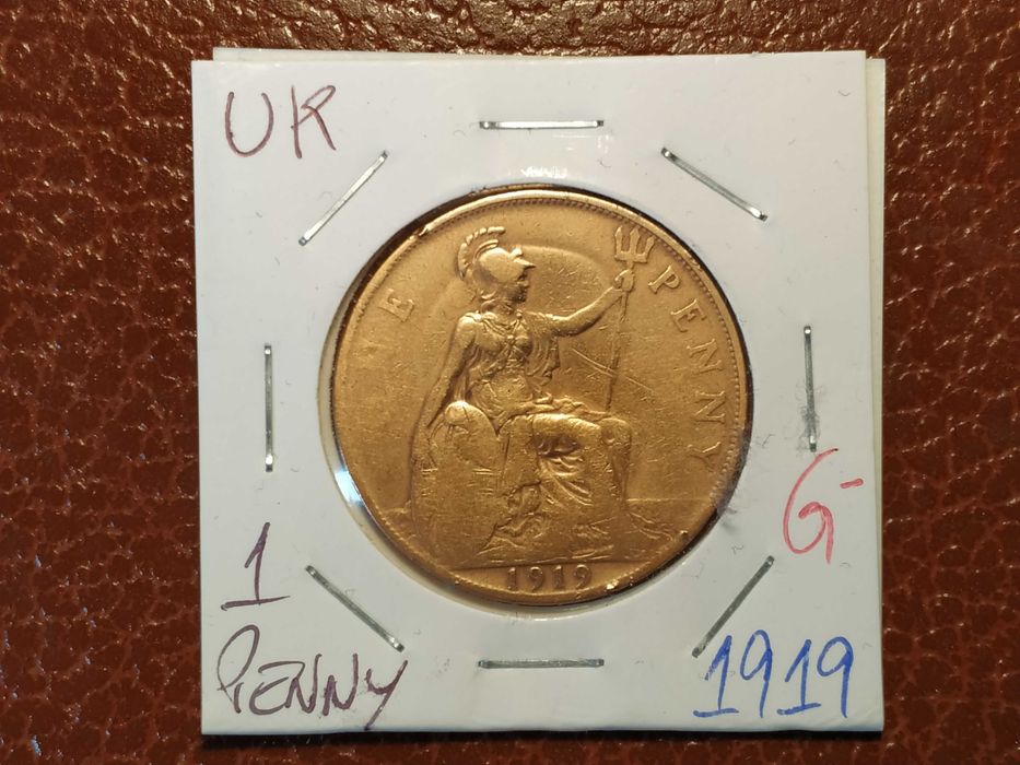Reino unido - moeda de 1 penny de 1919 (G-)