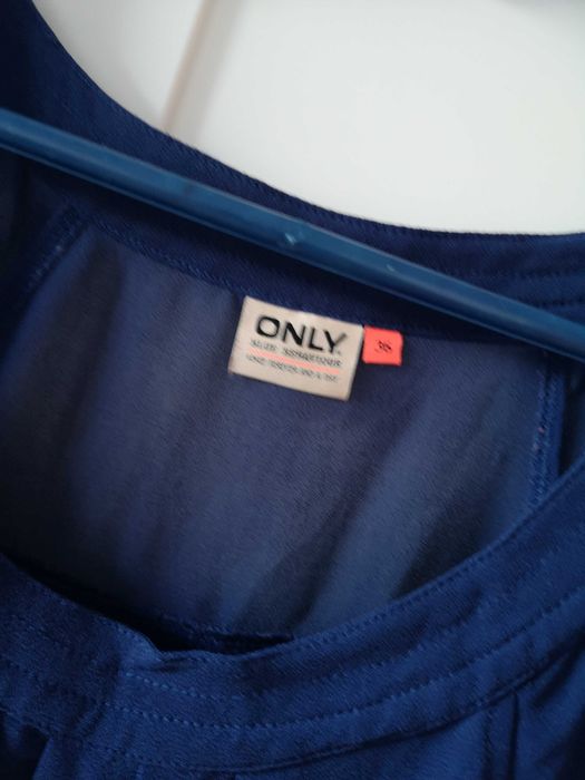 ONLY granatowa bluzka zwiewna falbana lato 36/S
