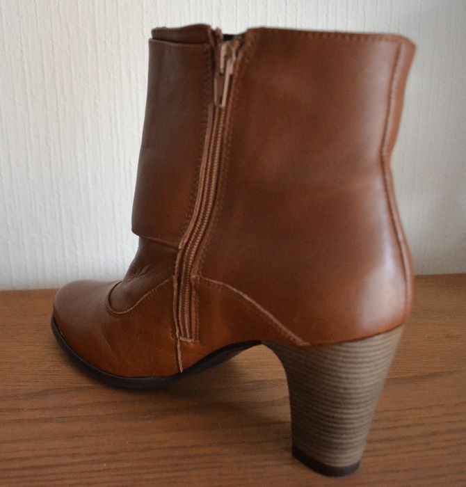 Skórzane botki roz 41