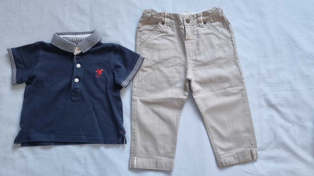 Conjunto polo + calças Chicco, 12 meses