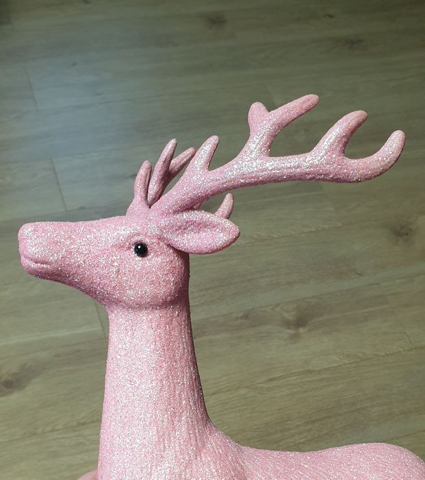 Brokatowy Renifer, Różowy renifer, Renifer w stylu glamour.