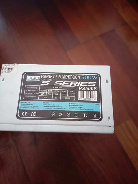 Fonte alimentacao pc de 500 watts com 2 adaptadores de grafica 6 pinos