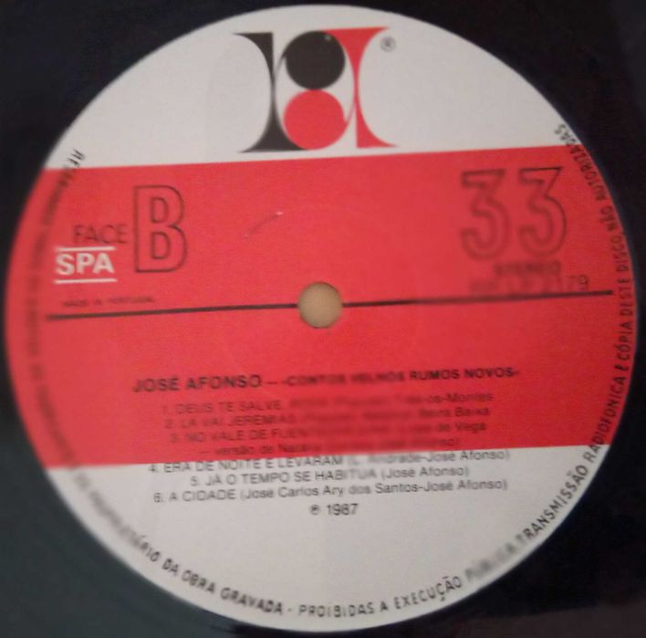 José Afonso	- - - - -		Contos Velhos, Rumos Novos	- - - - -	LP