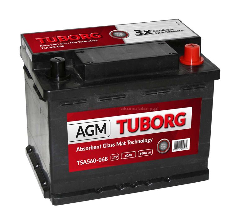 Akumulator Tuborg AGM 12V 60Ah 680A Jana 3 Sobieskiego 111