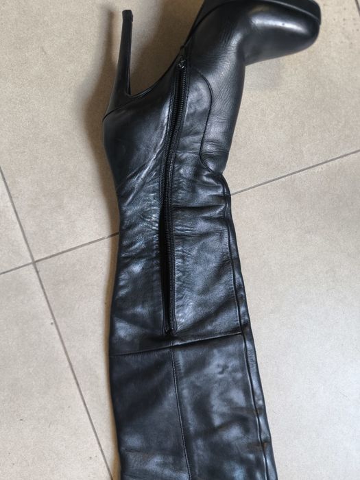 Buty za kolano, kozaki za kolano, kozaki że skóry