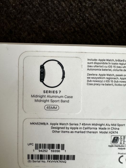 Apple Watch series 7 45 mm aluminium midnight
