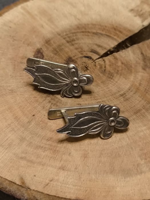 Stare srebrne minimalistyczne kolczyki . Vintage Zsrr