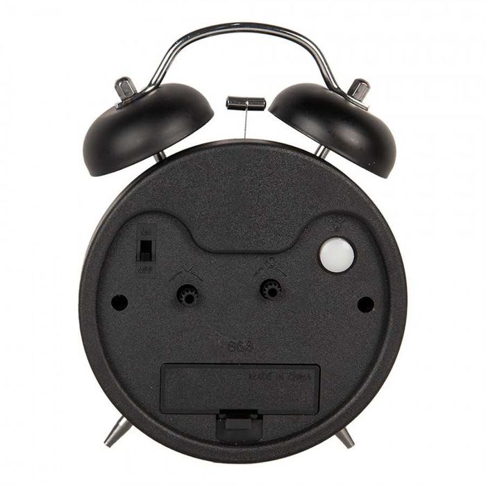 Budzik Zegar metalowy czarny  6AC0031Z