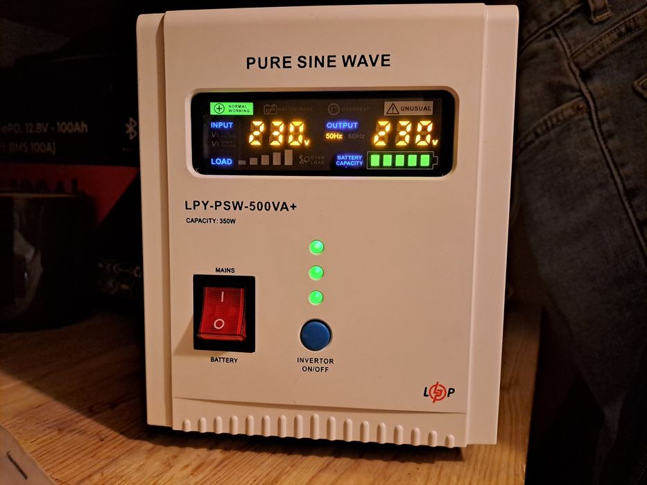 ДБЖ - акумулятор 12 V + інвертор 350 W