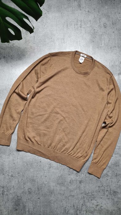 Karmelowy brązowy sweter GAP sweterek 100% Merino Wełna. Rozmiar M
