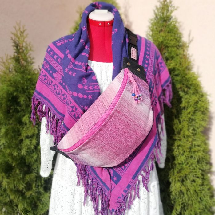 Nerka /Saszetka duża handmade " Malina"