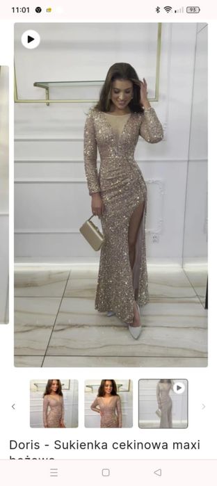 Śliczna cekinowa Suknia